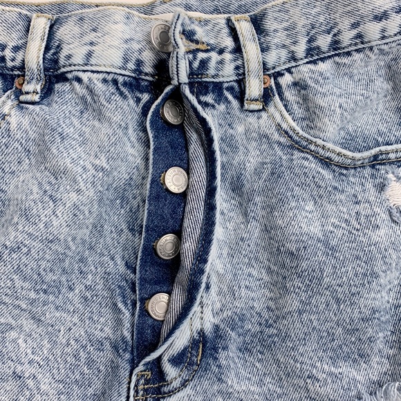 Pacsun denim jean Shorts Ulta High Rise Vintage Short Size 28 Button Fly Retro - Picture 10 of 13